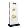 Premier Lock Entry Door Knob Combo Lock Set with Deadbolt Set of 3, Keyed Alike, Solid Brass, 3PK ED02C-3